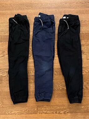 Gap Kids Boys Pants Lot Size 8 Medium Black and Navy Blue Chino Joggers